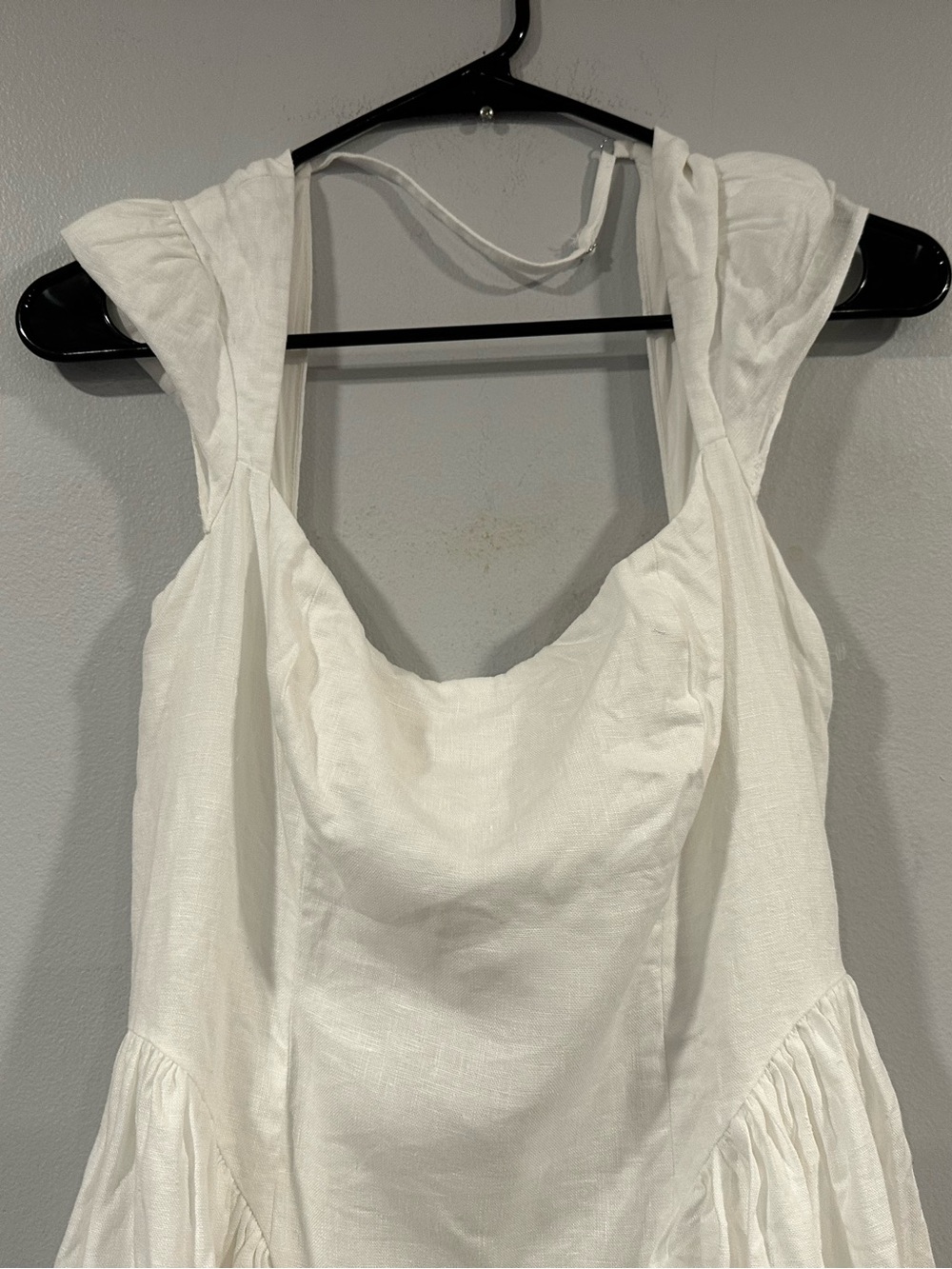 Reformation Oaklyn Linen Dress Cap Sleeve White Sz 6 - Picture 2 of 8